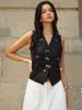 Metal Decor V-Neck Vest sold by COMMENSE