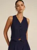 Sleeveless V-Neck Blazer and Shorts Set sold by COMMENSE