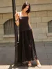 Spaghetti-Strap Backless Pleated Maxi Dress sold by COMMENSE