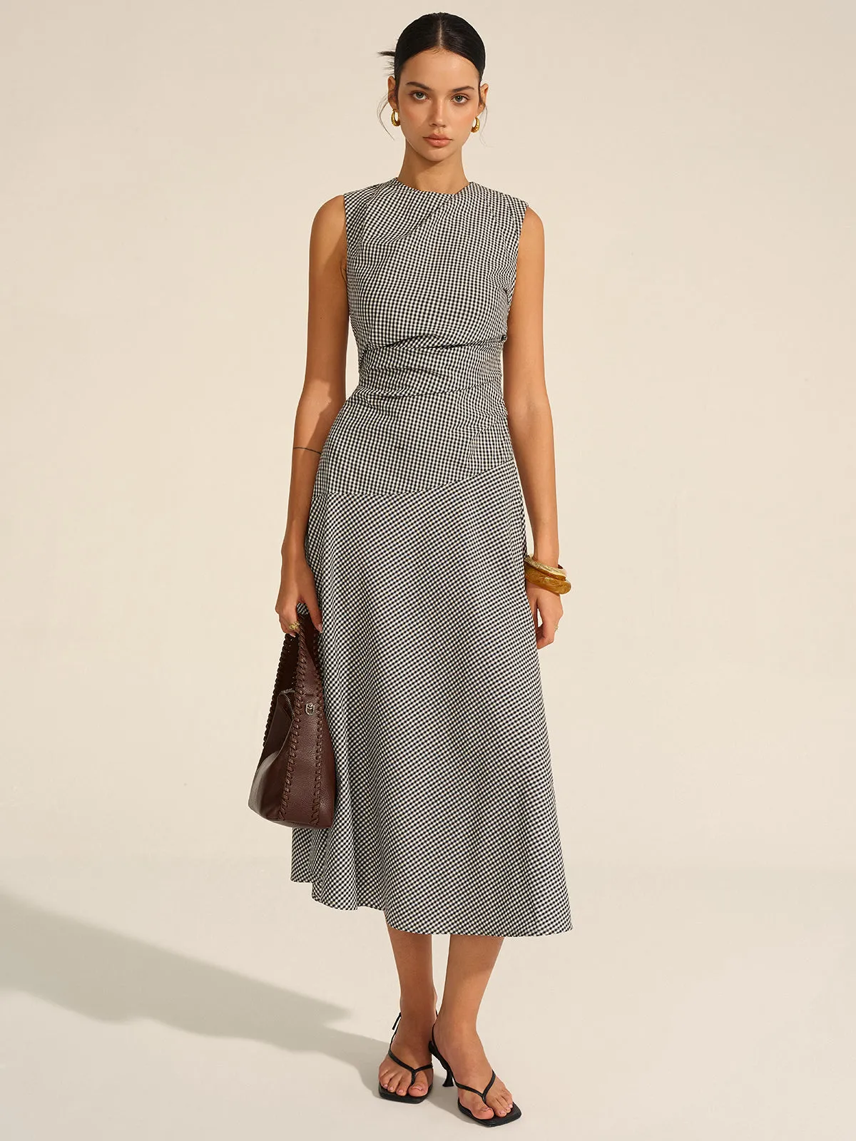 Gingham Midi Dress sold by COMMENSE