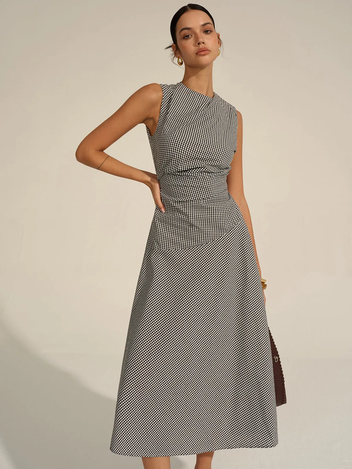 Gingham Midi Dress sold by COMMENSE product image thumbnail 3