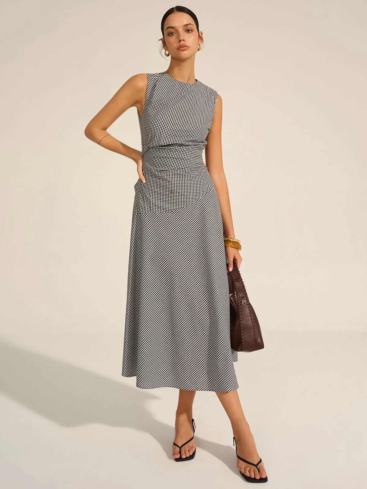 Gingham Midi Dress sold by COMMENSE product image thumbnail 5