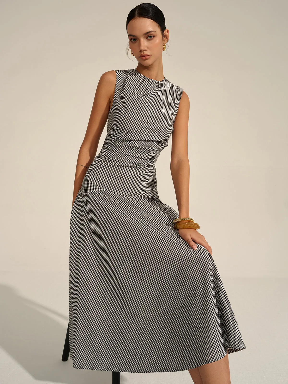 Gingham Midi Dress sold by COMMENSE product image thumbnail 2