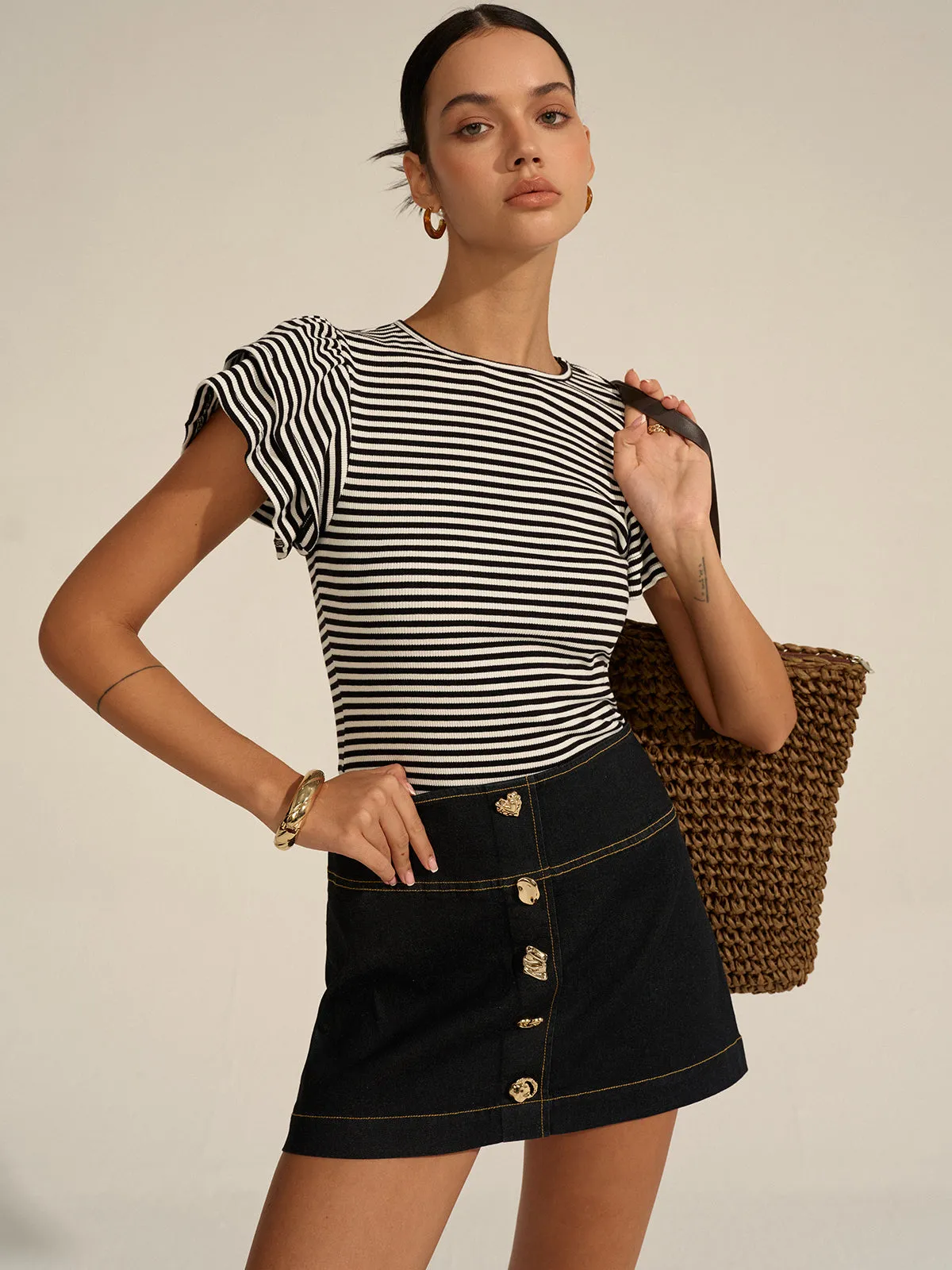 Striped Ribbed Top sold by COMMENSE product image thumbnail 3