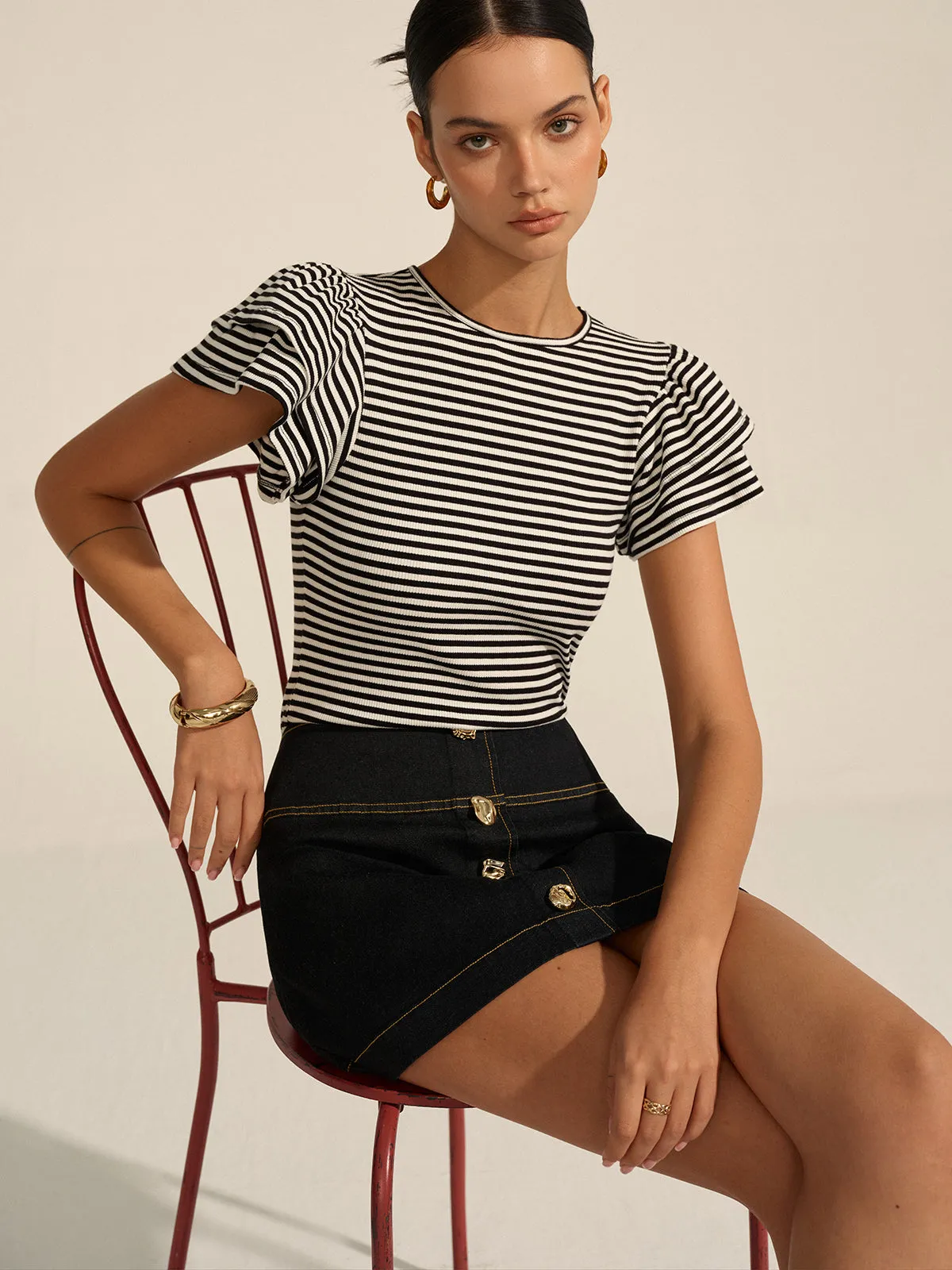 Striped Ribbed Top sold by COMMENSE product image thumbnail 2