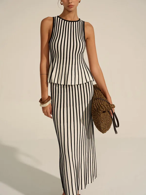 Striped Knit Co-ord Set sold by COMMENSE