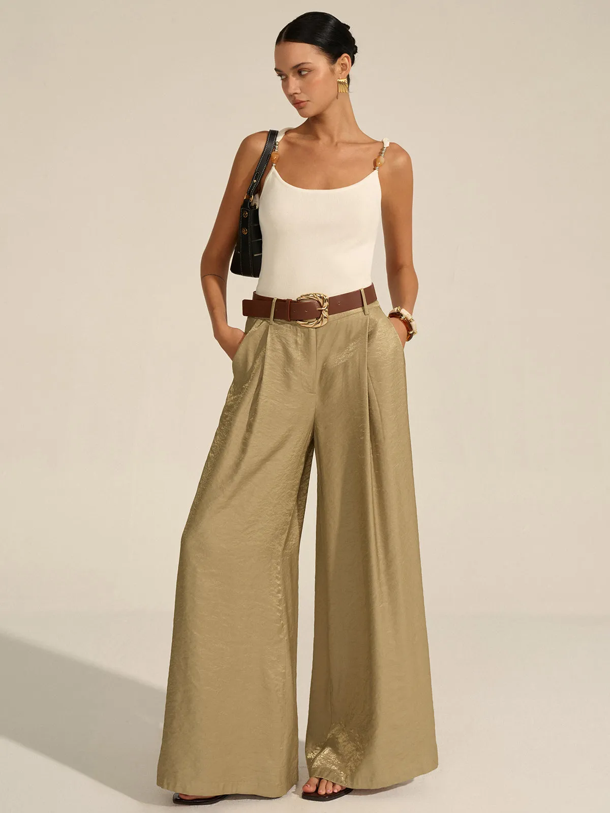 Belted Wide-Leg Pants sold by COMMENSE product image thumbnail 5