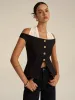 Off-Shoulder Halter Neck Blouse sold by COMMENSE