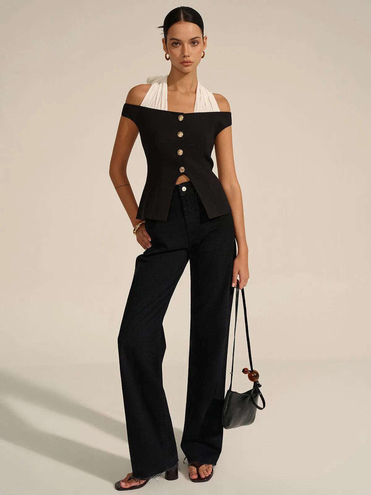 Off-Shoulder Halter Neck Blouse sold by COMMENSE product image thumbnail 2