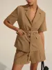 Short-Sleeved Belted Blazer sold by COMMENSE