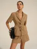 Short-Sleeved Belted Blazer sold by COMMENSE