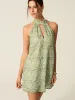 Halter Neck Cut-Out Printed Mini Dress sold by COMMENSE