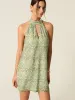 Halter Neck Cut-Out Printed Mini Dress sold by COMMENSE