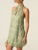 Halter Neck Cut-Out Printed Mini Dress sold by COMMENSE