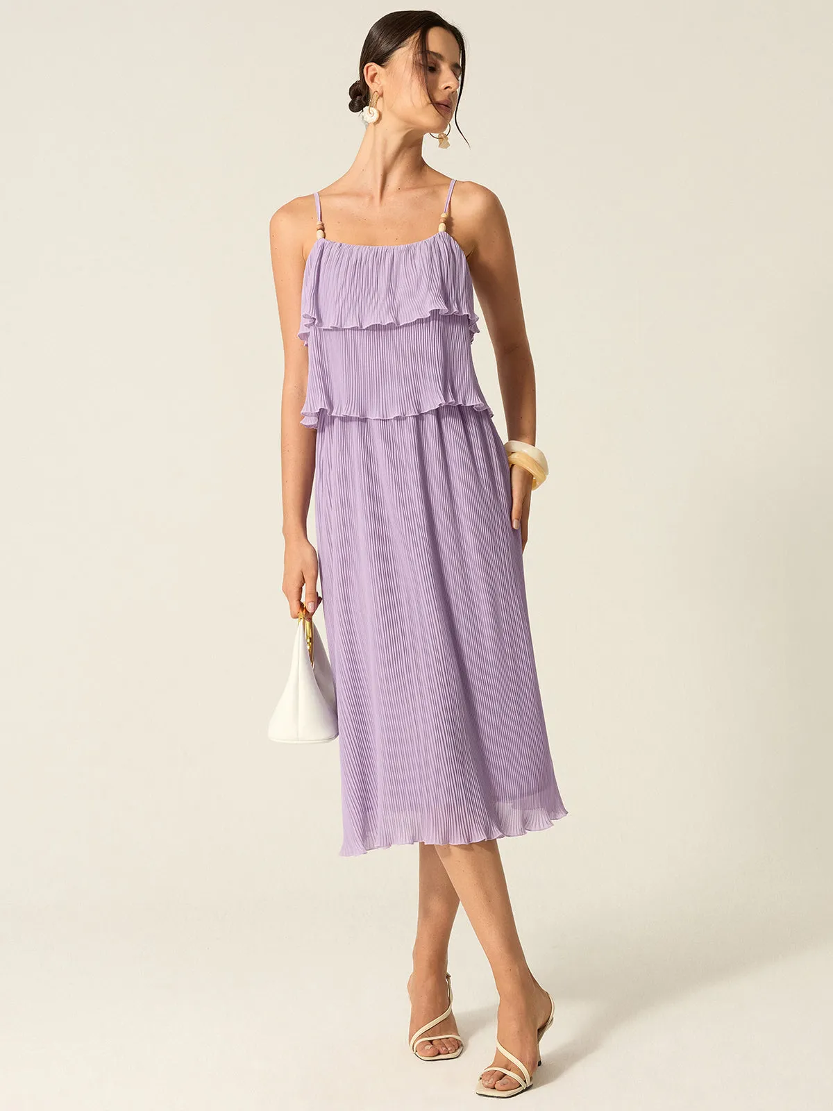 Tiered Pleated Maxi Dress sold by COMMENSE product image thumbnail 2