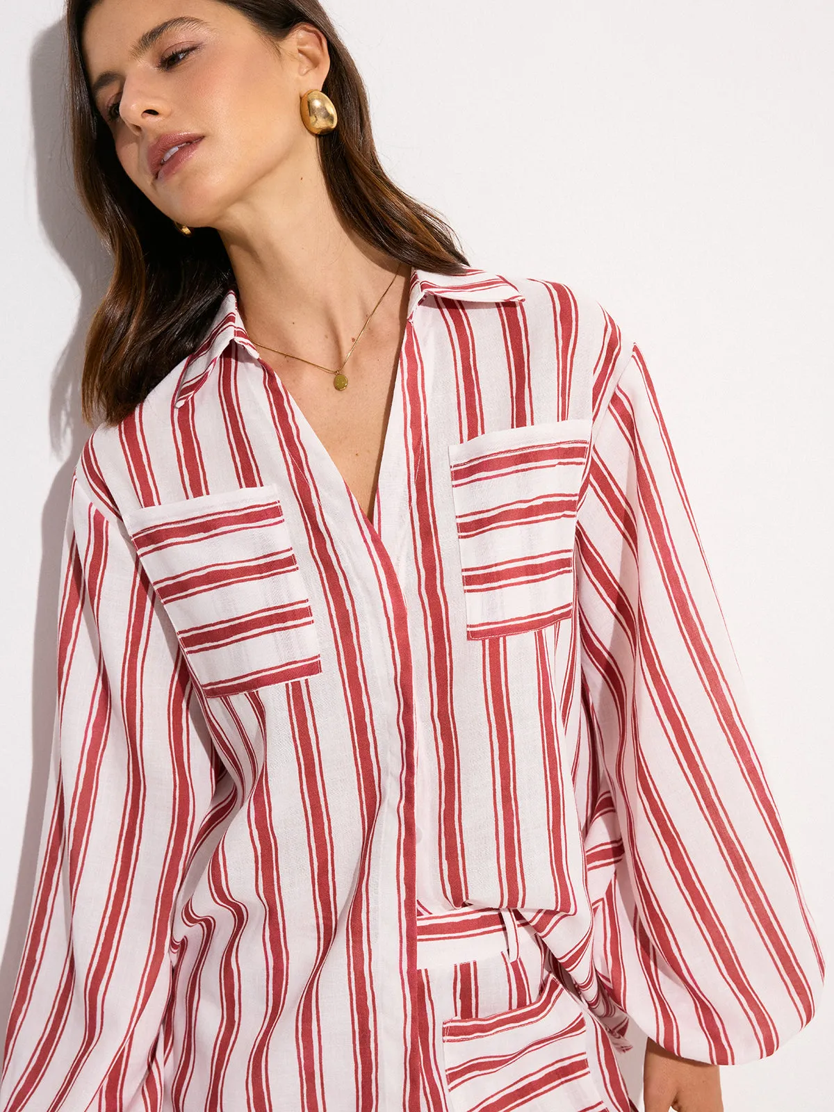 Pocketed Striped Shorts Set sold by COMMENSE product image thumbnail 5