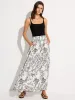 Pocketed Floral Print Maxi Skirt sold by COMMENSE