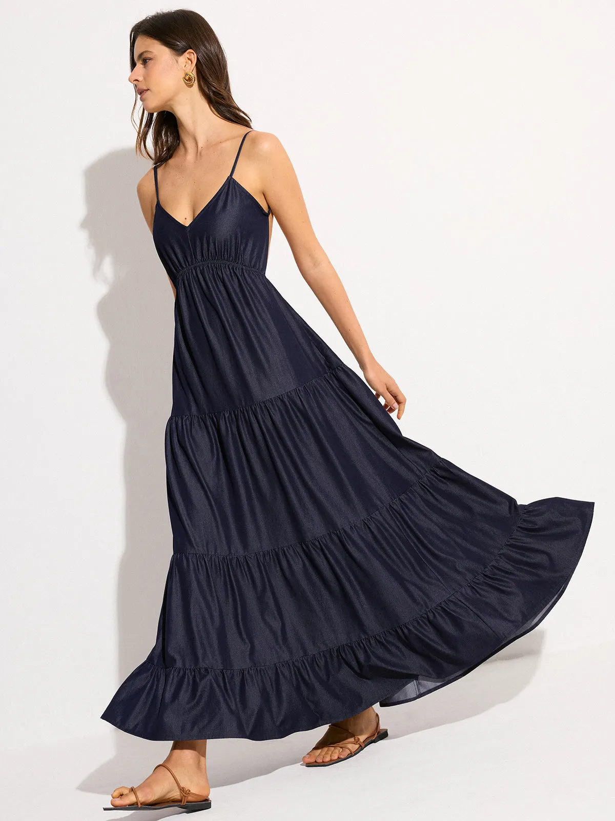 Backless Tiered Maxi Dress sold by COMMENSE product image thumbnail 3