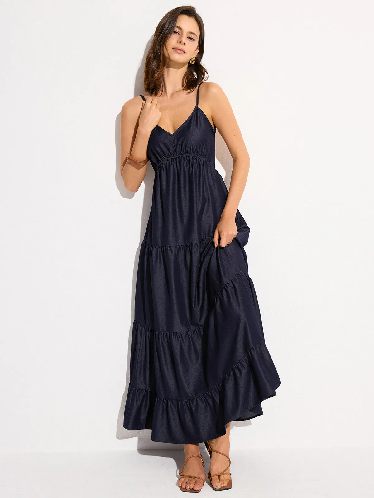 Backless Tiered Maxi Dress sold by COMMENSE product image thumbnail 2