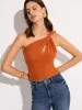 Asymmetrical Knit One-Shoulder Top sold by COMMENSE