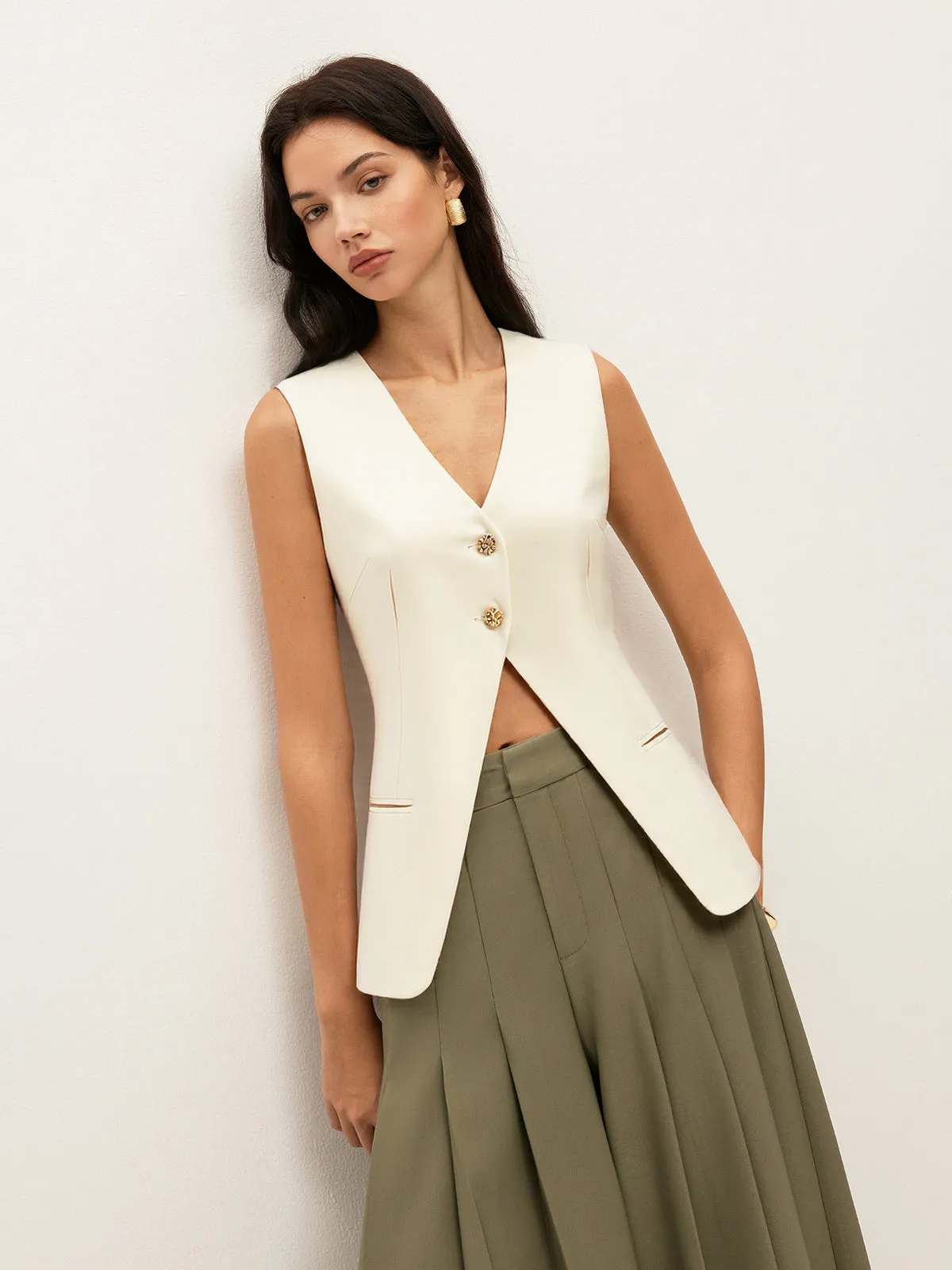 Sleeveless Blazer Vest sold by COMMENSE product image thumbnail 2