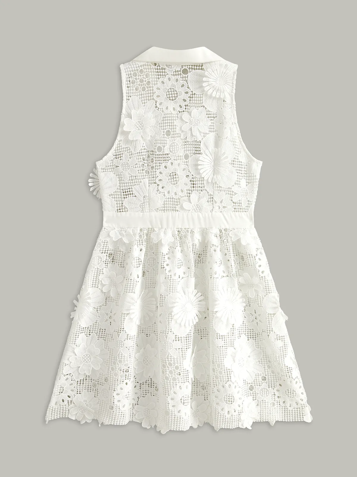 Semi Sheer 3D Flowers Mini Dress sold by COMMENSE product image thumbnail 4