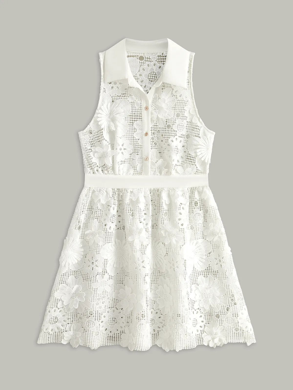 Semi Sheer 3D Flowers Mini Dress sold by COMMENSE