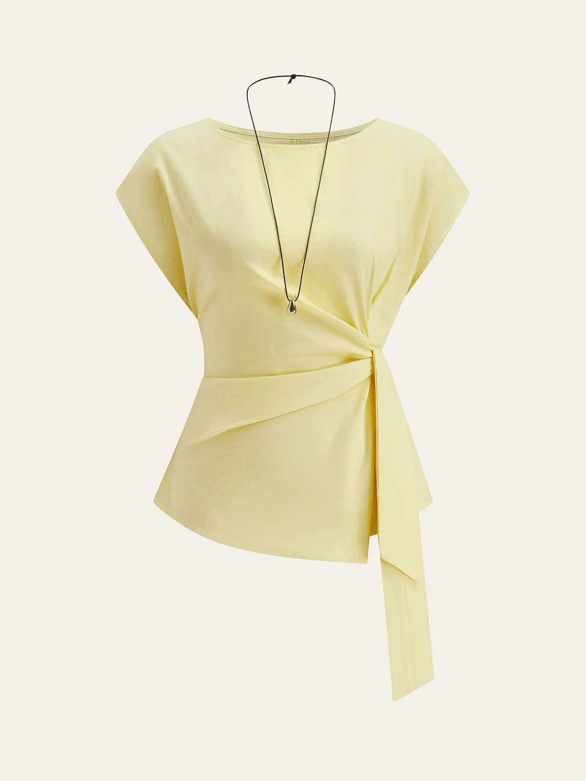 Asymmetric Wrap Shirts with Necklace sold by COMMENSE product image thumbnail 3