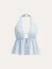 Halter Neck Top and Drawstring Skirt Set sold by COMMENSE