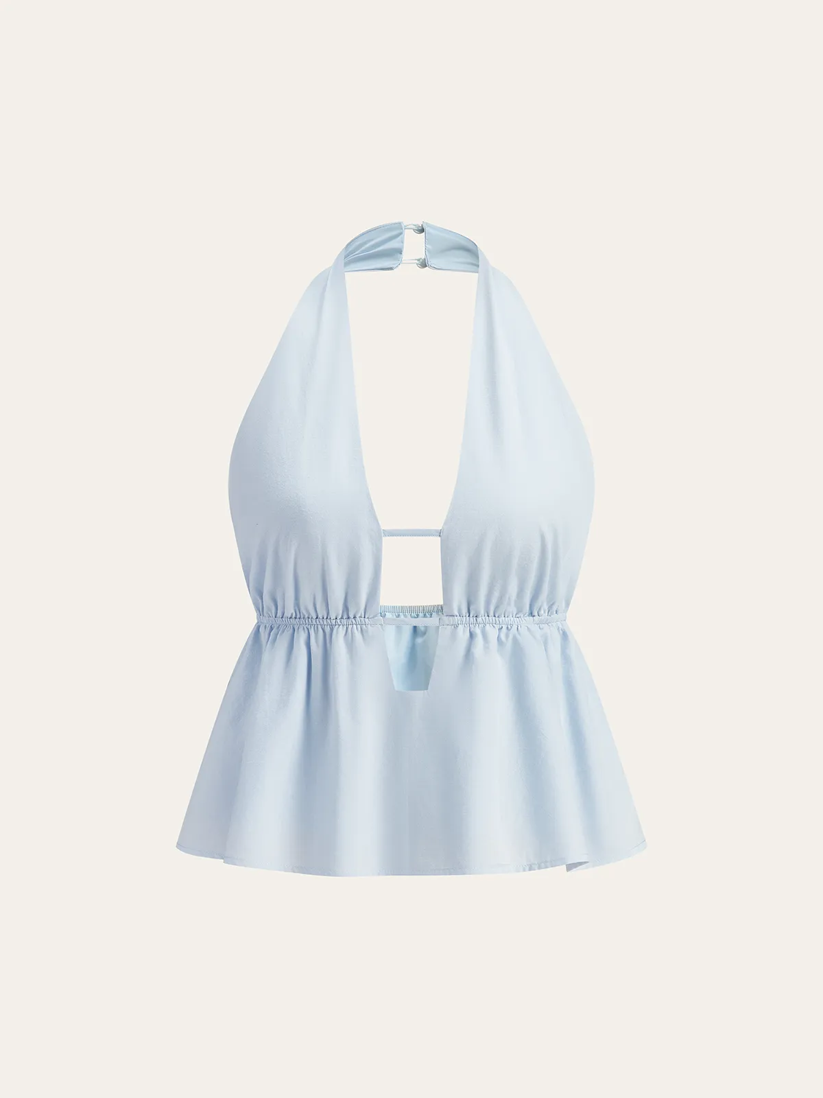 Halter Neck Top and Drawstring Skirt Set sold by COMMENSE product image thumbnail 2