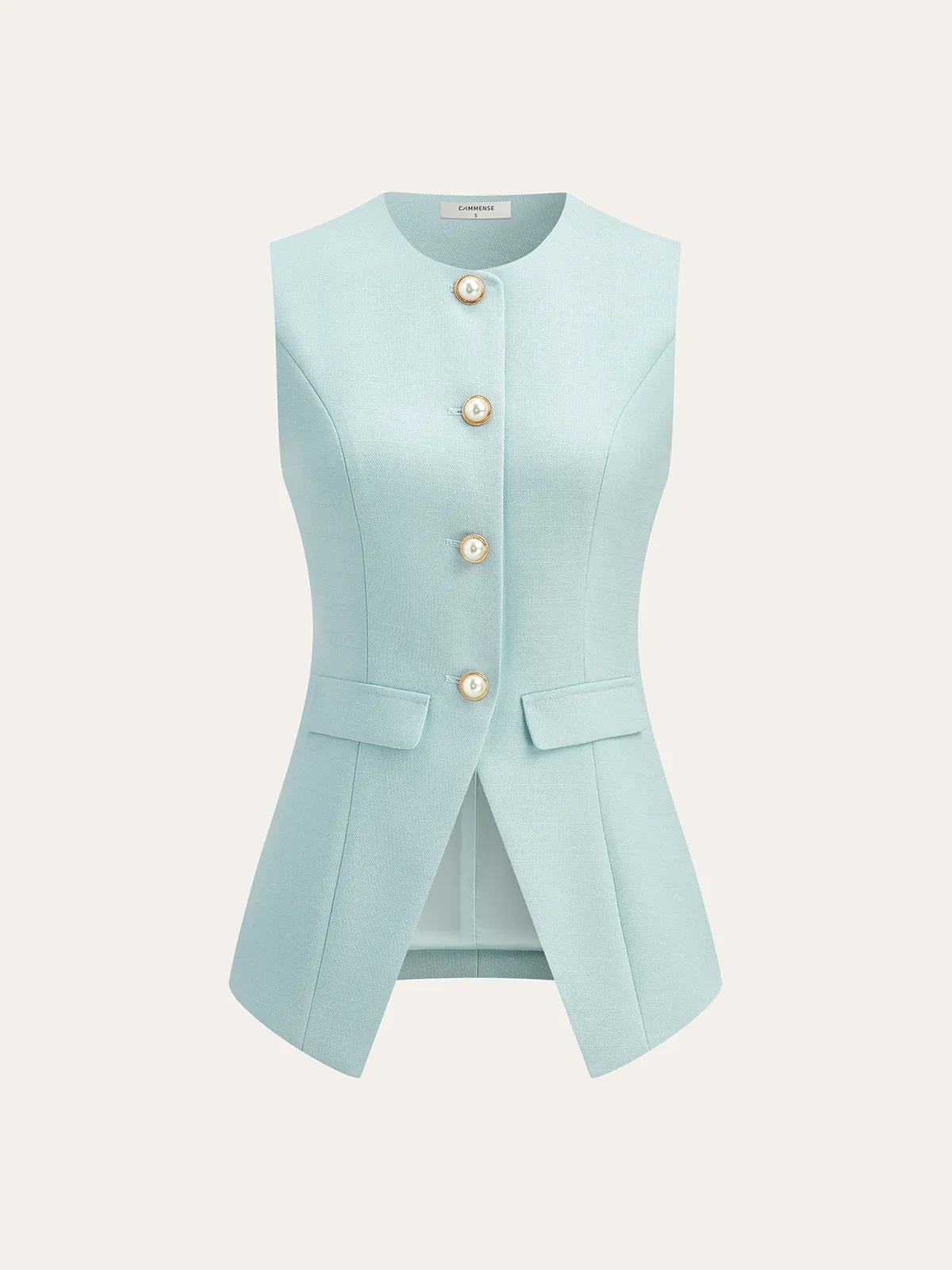 Tweed Pearl Blazer Vest and Mini Skirt Set sold by COMMENSE product image thumbnail 2