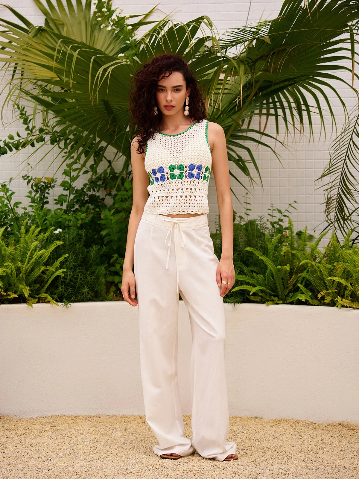 Floral Crochet Sweater Vest sold by COMMENSE product image thumbnail 3