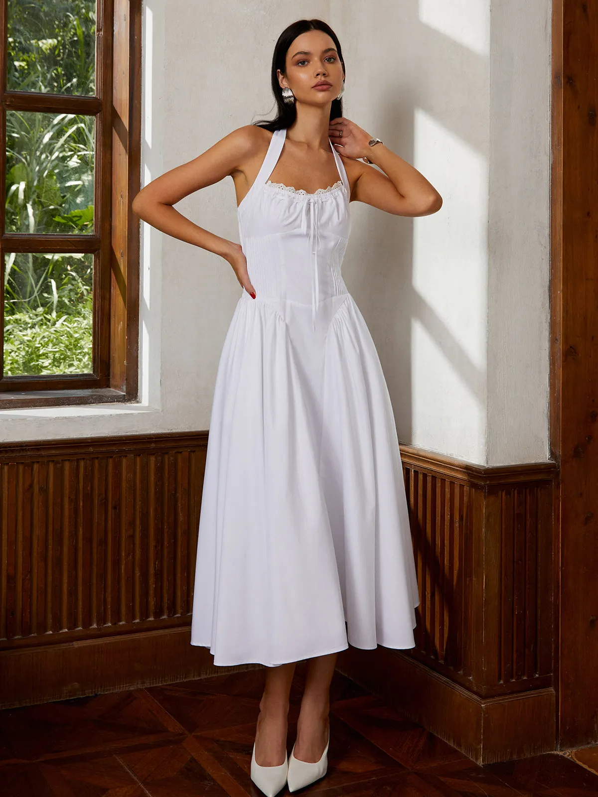 Vintage Adjustable Halter Midi Dress sold by COMMENSE product image thumbnail 5