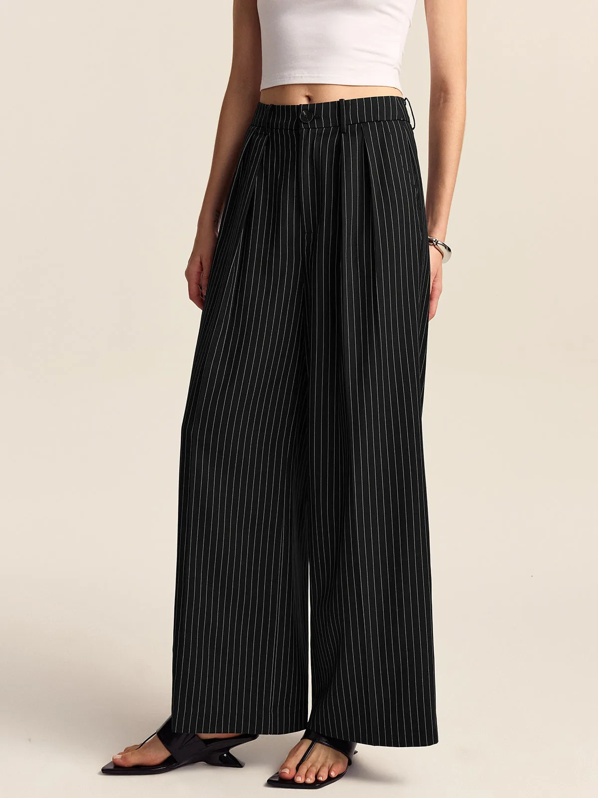 Striped Wide-Leg Pants sold by COMMENSE