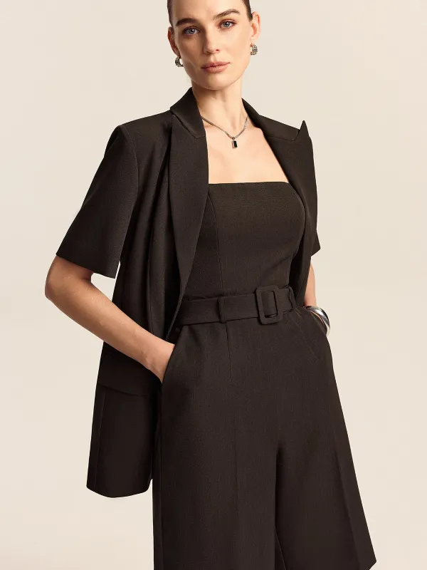 Strapless Belted Jumpsuit sold by COMMENSE