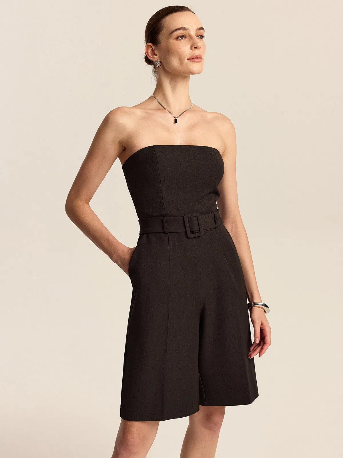 Strapless Belted Jumpsuit sold by COMMENSE product image thumbnail 2