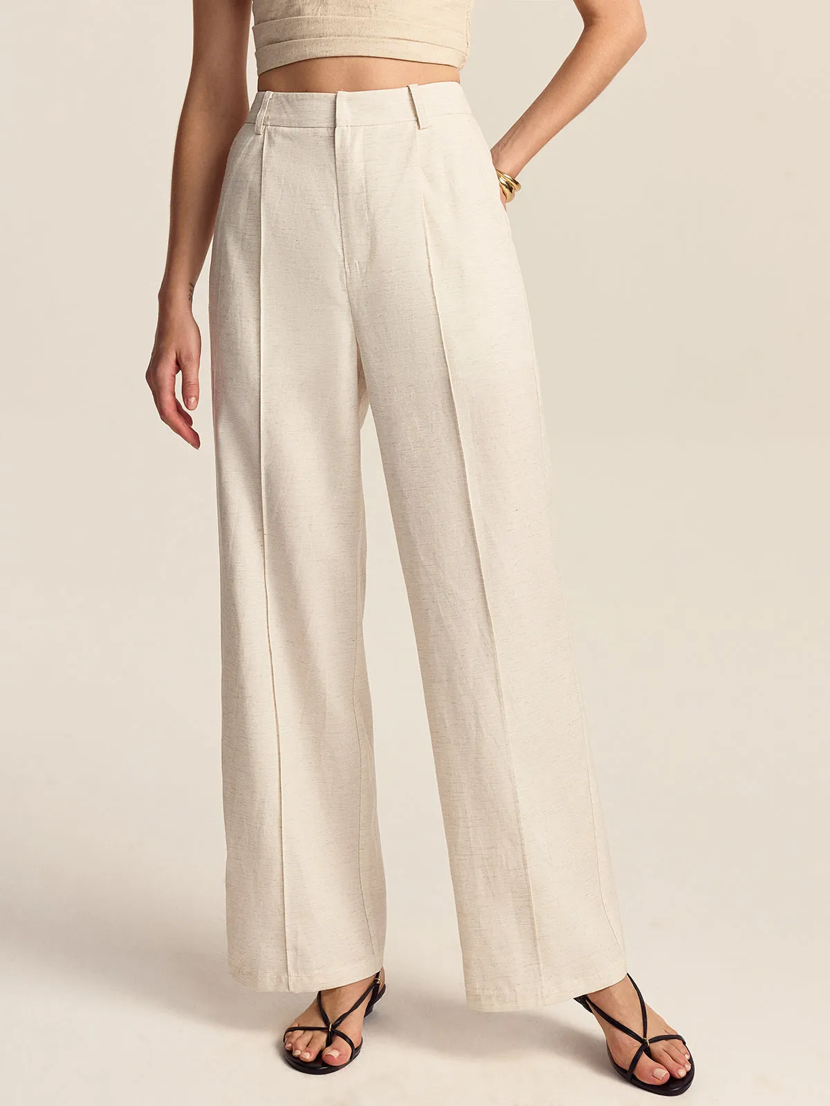 Tencel-Linen Blend Trousers sold by COMMENSE