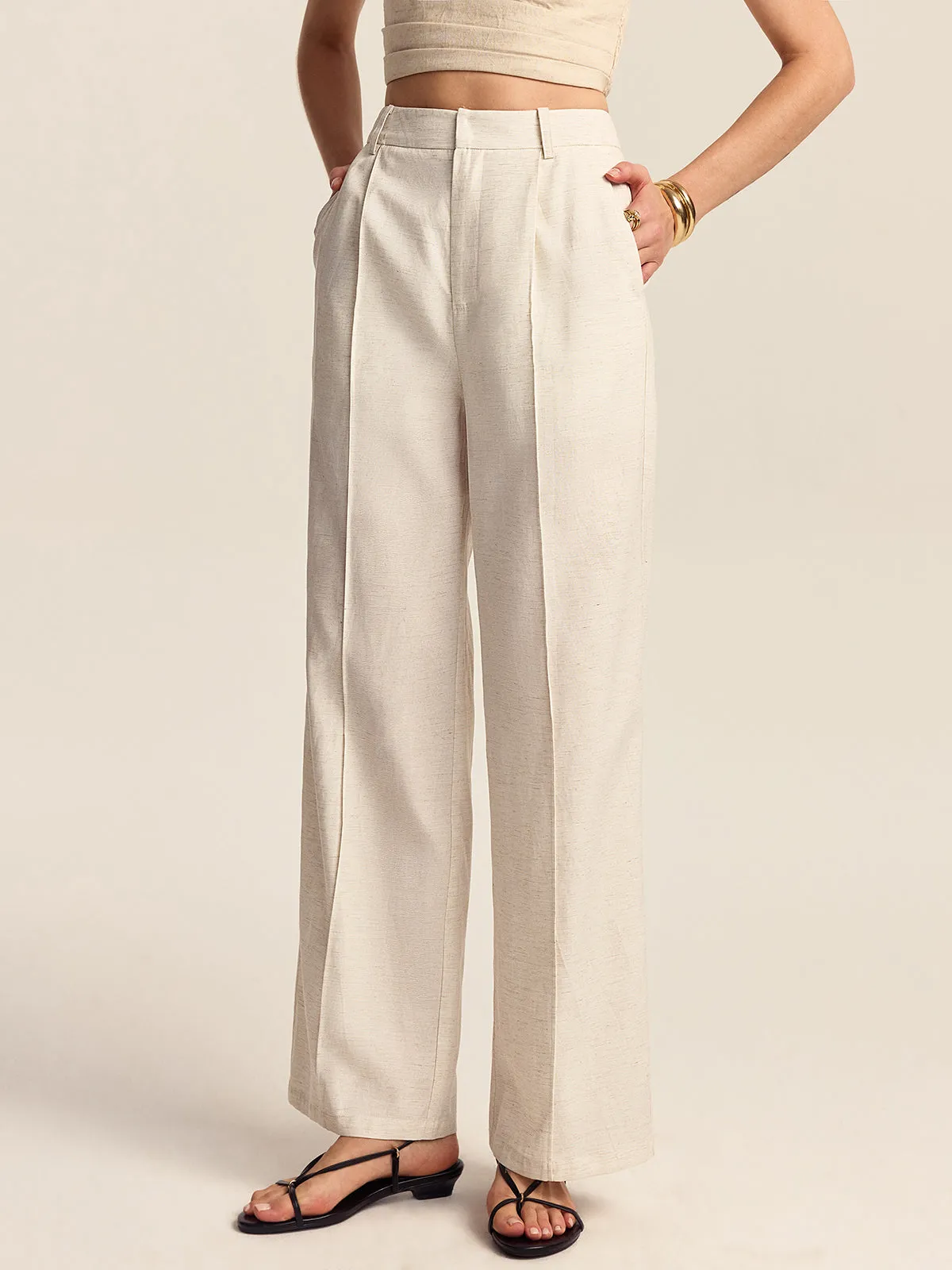 Tencel-Linen Blend Trousers sold by COMMENSE product image thumbnail 3