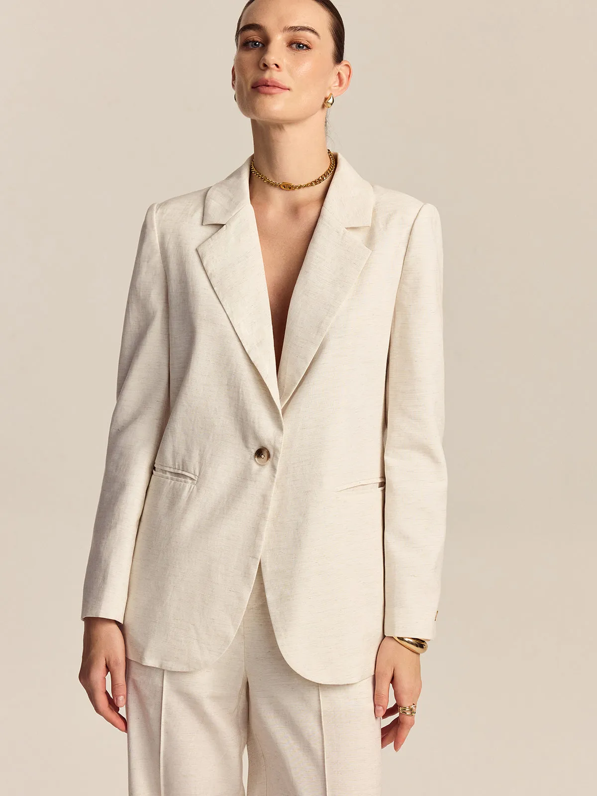 Tencel-Linen Blend Blazer sold by COMMENSE product image thumbnail 5