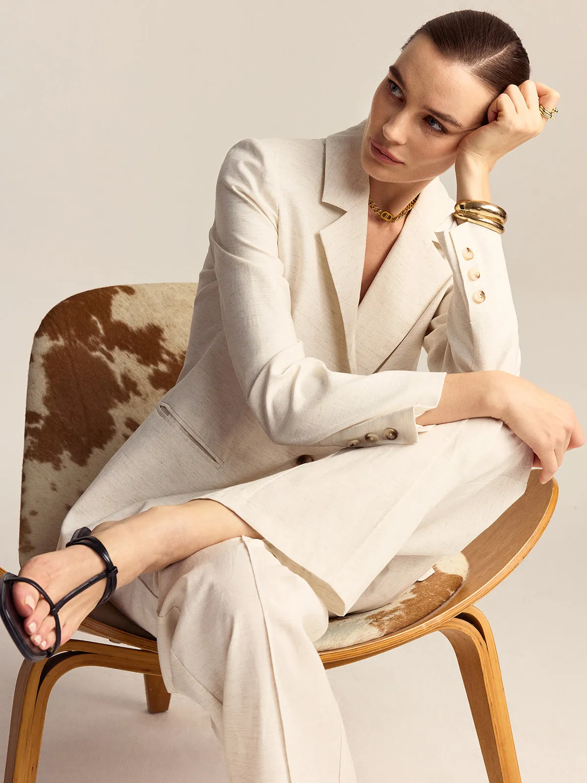 Tencel-Linen Blend Blazer sold by COMMENSE product image thumbnail 2