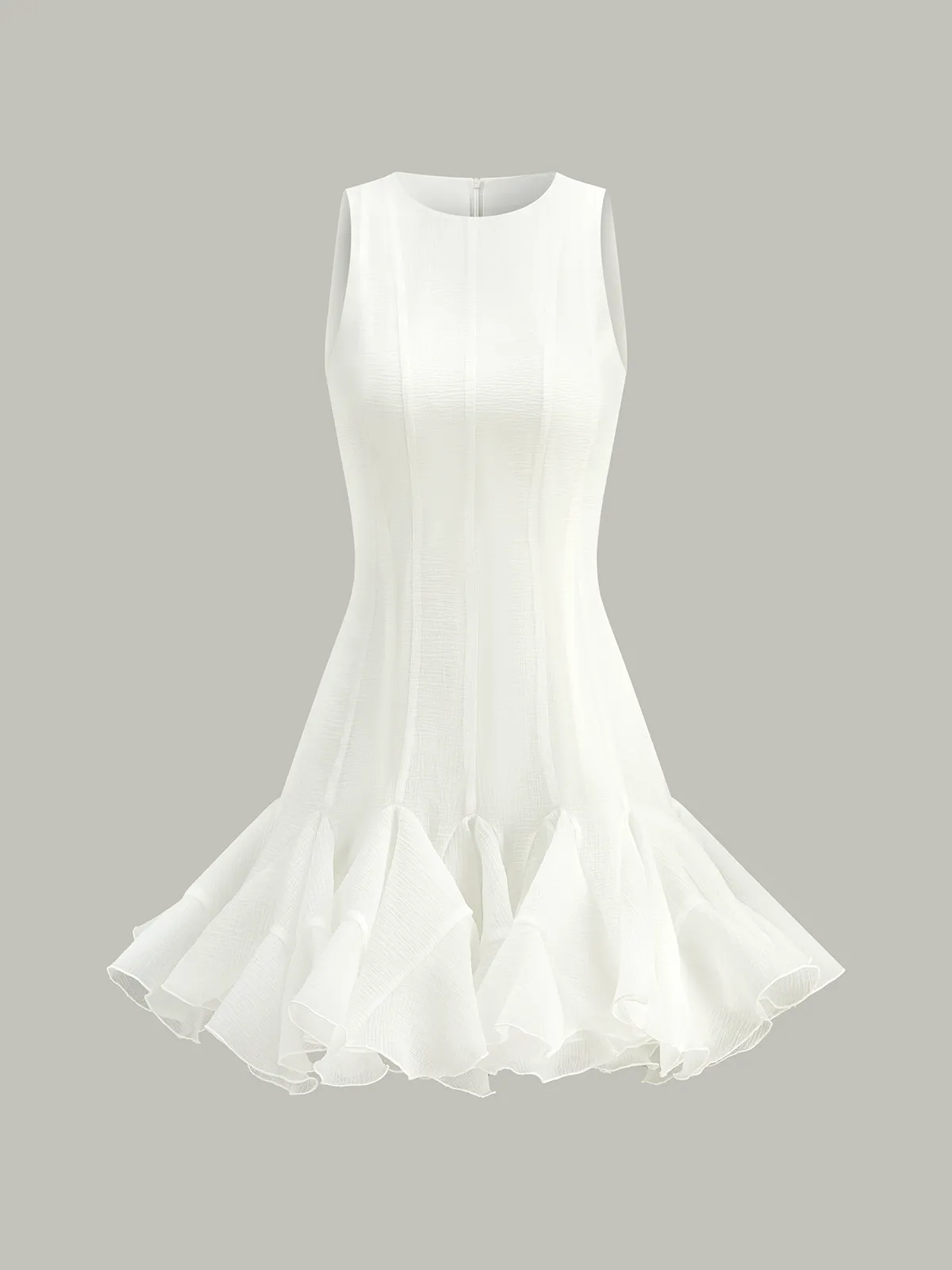 Semi-Sheer Ruffled Hem Mini Dress sold by COMMENSE product image thumbnail 2