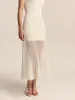 Semi-Sheer Pleated Midi Skirt sold by COMMENSE