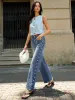 Buttoned Side Detail Pocketed Jeans sold by COMMENSE