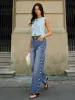 Buttoned Side Detail Pocketed Jeans sold by COMMENSE