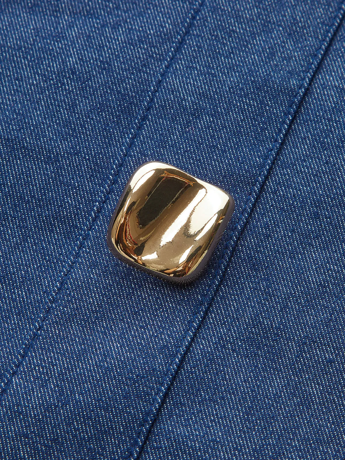 Cotton-Paneled Faux Denim Tank Top sold by COMMENSE product image thumbnail 4