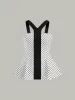 Striped Peplum Top with Contrast Straps sold by COMMENSE