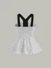 Striped Peplum Top with Contrast Straps sold by COMMENSE