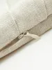Linen Blend Cropped Blouse with Cross Wrap Detail sold by COMMENSE