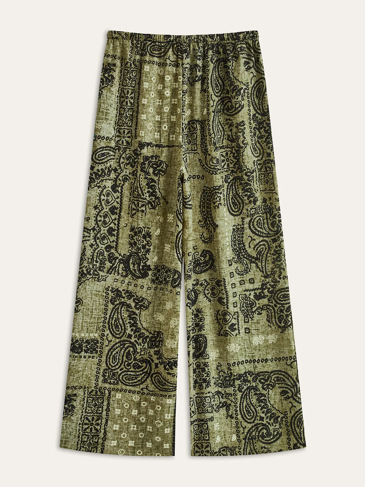 Paisley Print Wide-Leg Pants sold by COMMENSE product image thumbnail 3