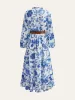 Belted Ruffled Floral Print Maxi Dress sold by COMMENSE